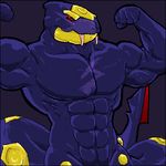  fangs grin jahgo looking_at_viewer male muscles naga nude pok&eacute;mon presenting red_eyes scalie seviper snake solo tail 
