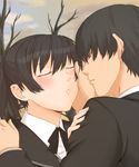  1girl amagami blush closed_eyes imminent_kiss tachibana_jun'ichi toki_(tokihakashi) tsukahara_hibiki 