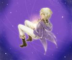  asymmetrical_hair blonde_hair boots braid earrings hal_(sakurajam) harvest_moon harvest_moon_animal_parade jewelry male_focus single_braid solo wizard_(harvest_moon) 