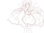  haruyonoto highres lineart long_hair monochrome shanghai_doll smile solo touhou transparent_background 