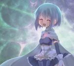  bad_id bad_pixiv_id blood bloody_tears blue_hair cape closed_eyes gloves highres magical_girl mahou_shoujo_madoka_magica miki_sayaka open_mouth short_hair smile solo tahya white_gloves 