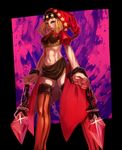  bad_id bad_pixiv_id blonde_hair hands highres hood kansou_samehada midriff odin_sphere purple_eyes solo thighhighs velvet_(odin_sphere) 