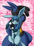  &hearts; blue_eyes eyes_closed glaceon hug lucario nintendo pok&eacute;mon renseki 