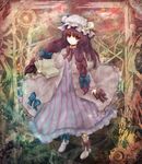  :o blush book boots bow crescent hair_bow hat highres long_hair patchouli_knowledge purple_eyes purple_hair robe shippu_man solo standing touhou 