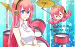  &gt;_&lt; bad_id bad_pixiv_id closed_eyes drum garihi hairband instrument long_hair megurine_luka pink_hair project_diva_(series) project_diva_2nd smile takoluka vocaloid 