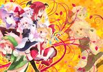  bad_id bad_pixiv_id bandages bat_wings bespectacled blonde_hair blue_hair blush boots braid carrying chin_rest crescent flandre_scarlet glasses hand_on_hip hat head_wings hong_meiling hug izayoi_sakuya koakuma long_hair maid_headdress mottsun multiple_girls one_eye_closed patchouli_knowledge pink_eyes pink_hair pocket_watch purple_eyes purple_hair red_eyes red_hair remilia_scarlet salute short_hair smile star touhou twin_braids watch white_hair wings zoom_layer 