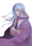  baritone_(suite_precure) blue_eyes blue_hair cape crossed_arms formal light_blue_hair long_hair male_focus pepe_(jonasan) precure serious simple_background solo suite_precure 