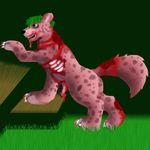  ayakashi blood cheetah chox choxy cutterfl feline fluffy pink ritsuka solo spotted tail zombie 