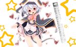  alternate_costume blush bow cape cosplay hat heart highres jewelry magical_girl mouse_tail nazrin pendant pink_bow red_eyes short_hair silver_hair solo tail touhou yofukashi 