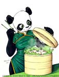  bridget_e_wilde chopsticks cute female food green_eyes panda solo 