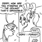  cutie_mark derp_eyes derpy_hooves_(mlp) dialog duo english_text equine female feral friendship_is_magic hair horn mammal megasweet monochrome my_little_pony open_mouth pegasus text twilight_sparkle_(mlp) unicorn wings 