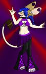  braid breasts cleavage clothed clothing ear_piercing earring facial_piercing female hair jerboa lip_piercing lip_ring lip_rings long_eared_jerboa long_ears looking_at_viewer pants piercing purple_eyes sign_language silvermidnight skirt solo under_boob 