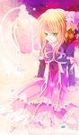  asrhion bad_id bad_pixiv_id blonde_hair bow dress elize_lutus green_eyes jewelry necklace pendant ribbon short_hair stuffed_toy tales_of_(series) tales_of_xillia teepo_(tales) vest 
