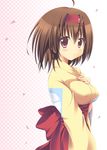  akane_souichi black_hair blush breasts covered_nipples erika_(pokemon) hairband japanese_clothes kimono large_breasts petals pokemon pokemon_(game) pokemon_frlg red_eyes short_hair simple_background solo white_background 