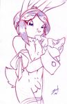  bonk crossdressing eating homoerotic lagomorph male nude piercing pizza purple_and_white rabbit sketch solo stockings 