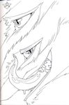  black_and_white chiral_sisters female freel monochrome niox portrait sergal siblings twins verm 