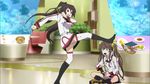  food huang_lingyin infinite_stratos kick long_hair photoshop shinonono_houki 