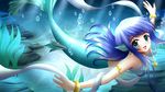  aqua_eyes blue_hair blush ilolamai mermaid original water 