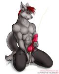  balls big_balls canine claws cum cumshot draeth erection helsing kneeling knot male masturbation muscles orgasm penis pose presenting shorts solo spread_legs spreading tail wolf 