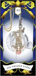  1boy full_body hanged_man highres male male_focus solo tarot tarot_card the_hanged_man 