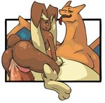  charizard duo female huge_penis lopunny male nintendo penis pok&#233;mon pok&eacute;mon sex size_difference straight tail tight_fit unknown_artist video_games 