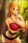  big_breasts breasts highres large_breasts nami one_piece tube_top tubetop 