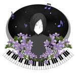  6274 6_9 bad_id bad_pixiv_id black_hair flower instrument male_focus musical_note piano sekomumasada_sensei solo yume_nikki 
