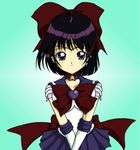  bangs bishoujo_senshi_sailor_moon blush bob_cut bow bows child hair_bow hairbow purple_eyes sailor_saturn short_hair simple_background skirt smile tiara tomoe_hotaru 