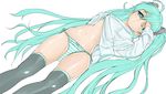  aqua_eyes aqua_hair hatsune_miku long_hair maruyama panties side-tie_panties solo striped striped_panties thighhighs twintails underwear vocaloid 