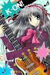  absurdres akiyama_mio bass_guitar black_hair highres instrument k-on! long_hair smile solo you333 