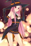  belt breasts bust chirol85 cleavage female gloves gradient gradient_background hat hat_adjust long_hair lucia mato miniskirt pangya pink_eyes pink_hair red_eyes shiraha_mato skirt solo standing upper_body very_long_hair witch witch_hat 