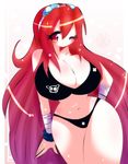  artist_request bikini blush cleavage huge_breasts large_breasts original smile swimsuit wide_hips wink yant 