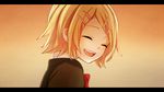  blonde_hair closed_eyes face hair_ornament hairclip kagamine_rin letterboxed open_mouth orange_(vocaloid) school_uniform short_hair smile solo tama_(songe) vocaloid 