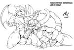  2007 balls big_balls big_penis claws cum cum_inside digimon dragon erection exveemon face_markings fangs fellatio gay grin growlmon horns kneeling male markings masturbation messy muscles nude oral oral_sex penetration penis raised_tail reptile scalie sex sketch tail tongue wings xbuimonsama xpray 