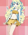  1girl arancia arancia_(cosplay) bad_id bad_pixiv_id cosplay francisco_valle long_hair midriff miniskirt multicolored_hair navel nia_teppelin orange_skirt original skirt solo tengen_toppa_gurren_lagann 