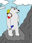  eyewear first fur male mammal mountain pic polar_bear polarbear sunglasses tattoo unknown_artist watermark white_fur 