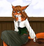  bodice canine corset dress female fox heterochromia lauren_clark mitsene necklace piercing scar solo 