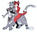  breast_grab breasts canine confused feline female fondling fox grope loincloth male necklace nipples prehensile_tail riding snow_leopard straight tail taur tierafoxglove tongue_out tribal underwear 