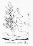  black_and_white breasts butterfly canine clockwork dog female husky loupgarou machine magic monochrome nude solo wings 