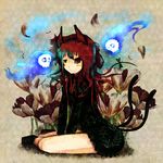  animal_ears bad_id bad_pixiv_id cat_ears cat_tail ghost kaenbyou_rin red_eyes red_hair solo tail tokoroten_(hmmuk) touhou 