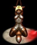  2009 ball_gag bdsm bondage bound breasts canine female fox nipples nude pussy pussy_floss rope solo spreading tachyon 