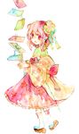  absurdres book hair_ornament hieda_no_akyuu highres japanese_clothes kimono legomaru purple_hair sandals solo touhou traditional_media watercolor_(medium) 