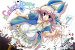  animal_ears blue_eyes bunny_ears bunnygirl dress hisuitei izumi_tsubasu scan 