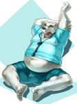  bear belly bulge chubby fat hindpaw human_feet male mammal matotoma overweight paws polar_bear solo 