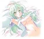  breasts female frog green_hair kibushi kochiya_sanae lying touhou 