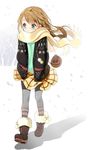  bad_id bad_pixiv_id bag blonde_hair boots braid cherrypin fur_boots green_eyes handbag hands_in_pockets jacket jewelry long_hair original pantyhose pendant scarf shadow skirt snow solo ugg_boots walking winter winter_clothes 