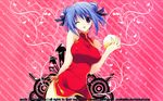  blue_hair chinese_dress jpeg_artifacts panties pink signed suzuhira_hiro underwear wink 