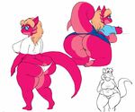  big_butt breasts butt chubby eyewear fat female glasses huge_butt overweight plain_background scalie solo vdisco white_background 