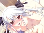  1boy 1girl breasts game_cg indoors naked nude ore_no_tsure_wa_hitodenashi sex small_breasts white_hair 