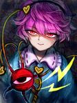  bad_id bad_pixiv_id eyeball hairband heart highres kogiso komeiji_satori purple_hair red_eyes short_hair solo third_eye touhou 
